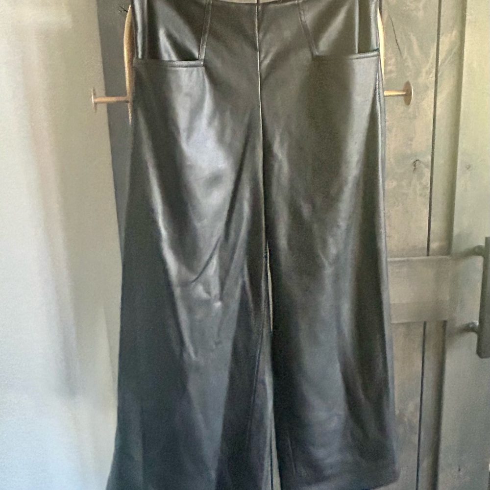 Tahari Black Faux Leather Pants NWOT